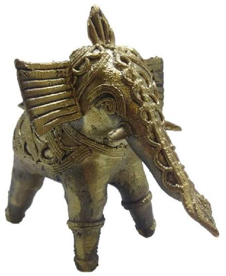 Metal Elephant Statue, Color : Golden