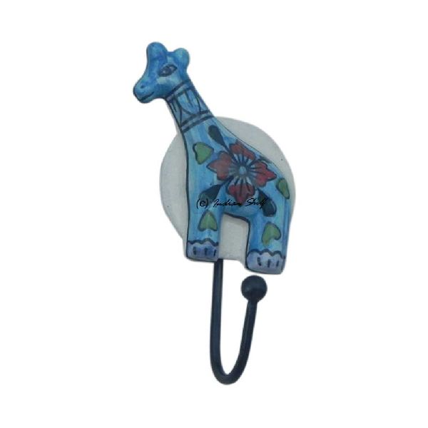 Giraffe Ceramic Hooks, Color : Multicolor