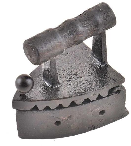 Iron Press On Hot Coal With Wooden Handle