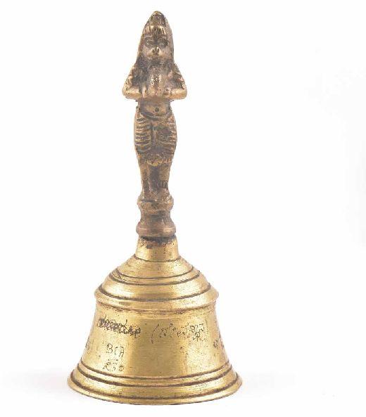 Old Brass Hand Carved Rare Hindu God Statue Hand Held Bell