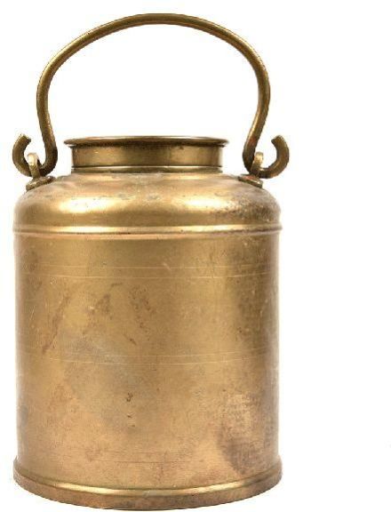 Rare Brass Old Milk Can With A Handle