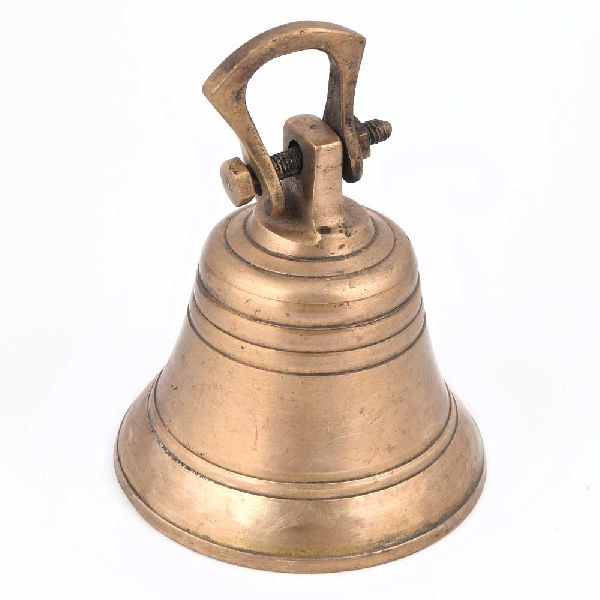 Temple Used Light Weight Brass Bells, Color : Golden
