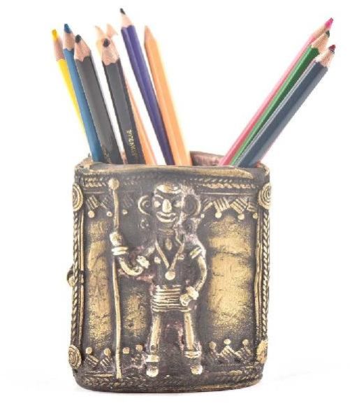 Tribal Brass Pen Pencil Holder