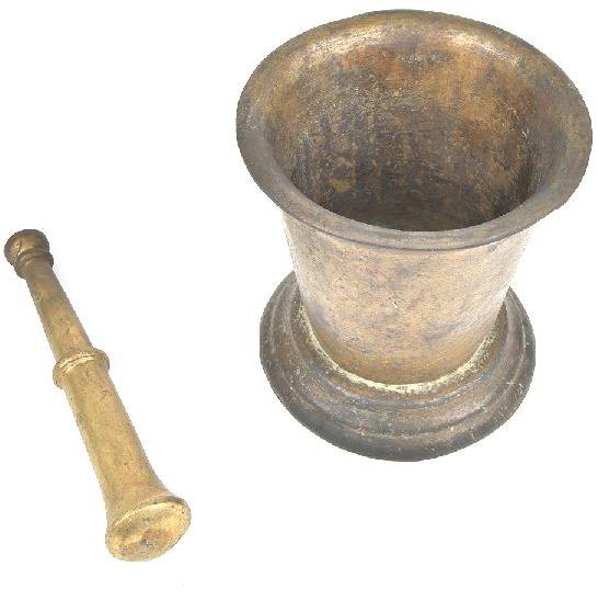 Vintage Bronze Pharmacologist Mortar and Pestle, Color : Antique