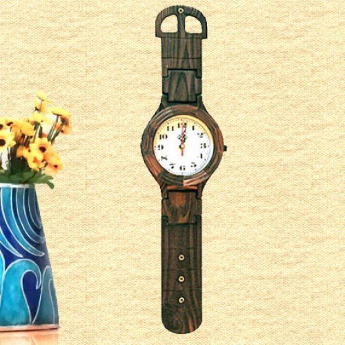 Wrist Watch Pattern Rosewood Wall Clock, Strap Color : Multicolor