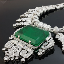 cut green necklace handmade