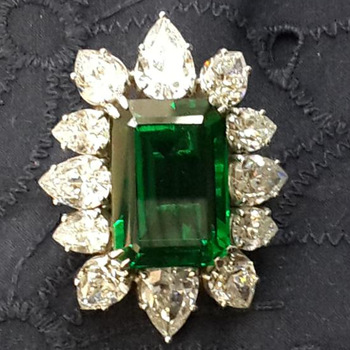 Stone Emerald Cut Brooch Pin