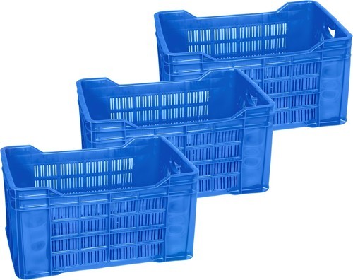 Stainless Steel Blue Plastic Crate