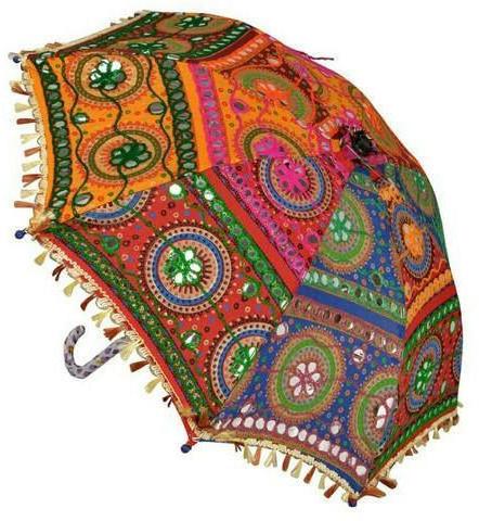 Copper decorative umbrella, Pattern : Embroidered