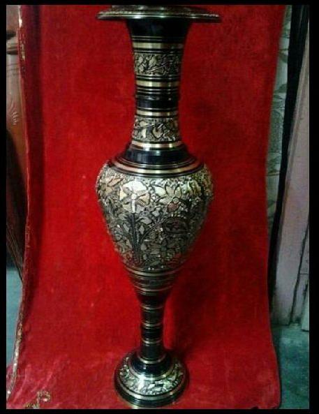 Faizan Co. Printed Polished Brass Vases, Packaging Type : Polly Pack