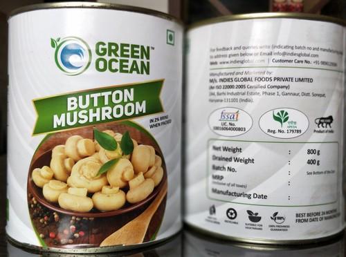 Canned Button Mushroom, Color : Light Brown