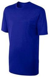 Mens Blue Plain Knitted T-shirt