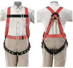 Subham Safety Fall Arrest Harness, for Construction, High Operating Work, Electrician, Color : Red Black