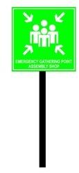 Emergency Gathering Signage, Installation Type : Hanging, Wall Mounted, Glass Glue