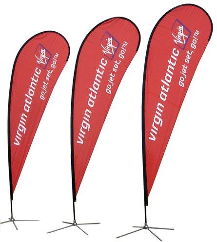 Printed Cotton Teardrop Promotional Flags, Size : Standard