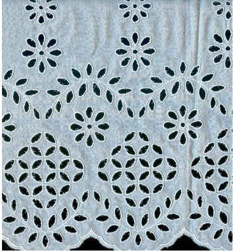 Embroidered fabric, Color : White