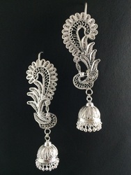 Non Polished Alloy Steel Peacock Earings, Packaging Type : Fabric Bag, Plastic Box, Velvet Box, Wooden Box