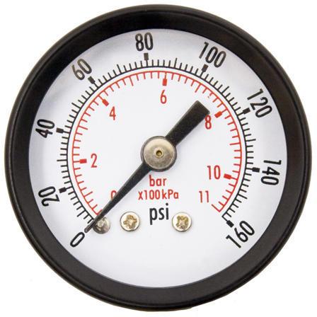 Pressure gauge meter, Pressure : 0.10 bar