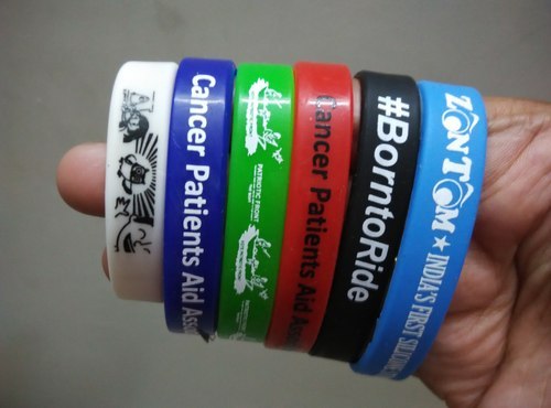 Silicone Rubber Wristband, Size : 8mm, 12mm, 18mm, 25mm, 30mm