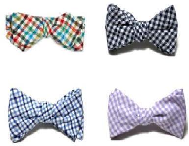 Cotton Check Bow Tie