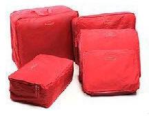 Polyester Zipper Red Combo Bag, Pattern : Plain