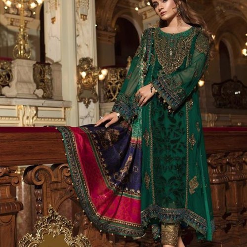 Chiffon Wedding Pakistani Suits, Pattern : EMBROIDERED