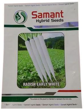 Organic Early White Radish Seeds, Color : Brown