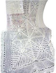 Rectangular Cotton White Crochet Table Cloth