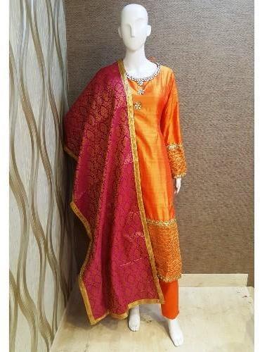 Ladies Silk Punjabi Suits, Size : Large