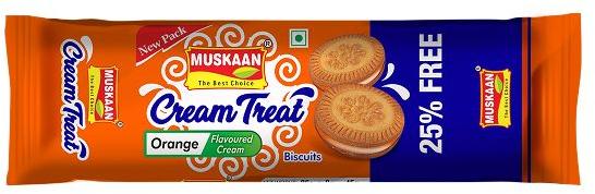 Muskaan Orange Cream Biscuits, Taste : Sweet