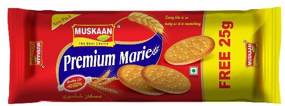 Muskaan Premium Marie Biscuits, For Snacks, Feature : Easy Digestive