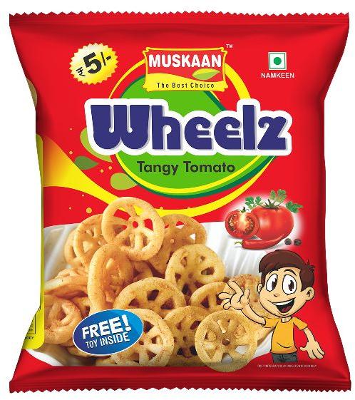 Muskaan Wheel Fryums, Color : Light Red