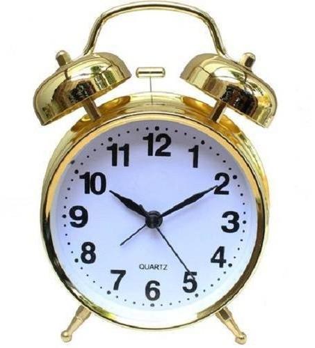 Golden Brass Twin Bell Alarm Clock