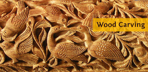 Brown Antique Wood Carving