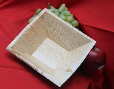Areca Leaf Pyramid Bowl, for Serving Food, Color : Brown