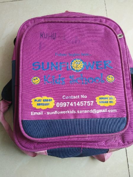 Matty Fabric Sunflower Kids Backpack Bag, for School, Style : Front Flab