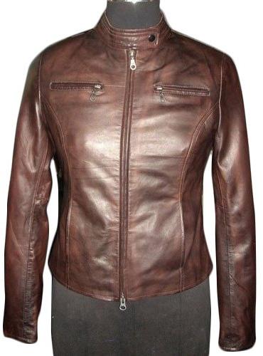 Ladies Zipper Leather Jacket