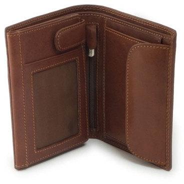 Mens Bifold Leather Wallet, Color : Brown
