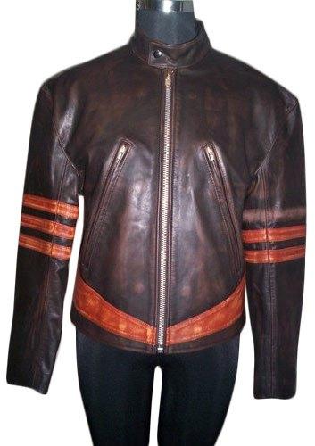 Mens Designer Brown Leather Jacket