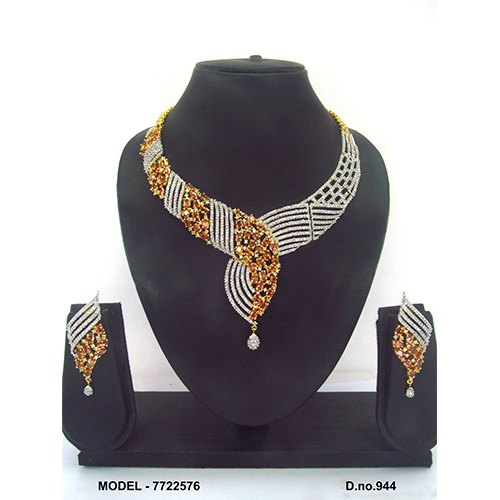 Party Wear American Diamond Necklace Set