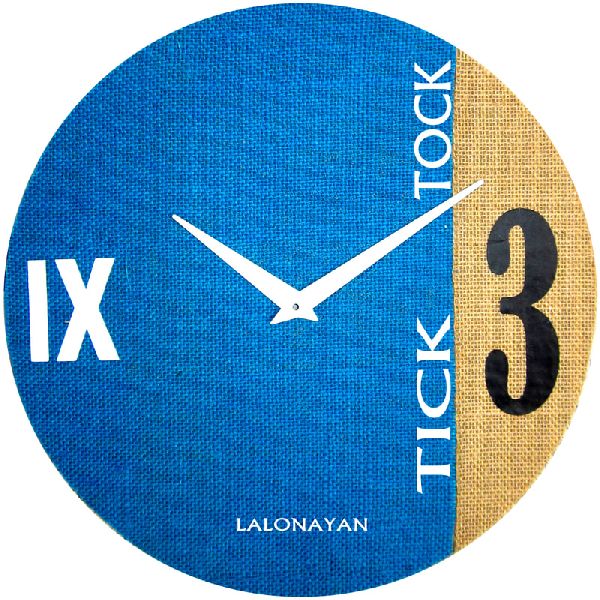 LALONAYAN PLY WOOD JUTE WALL CLOCK, Display Type : Analog