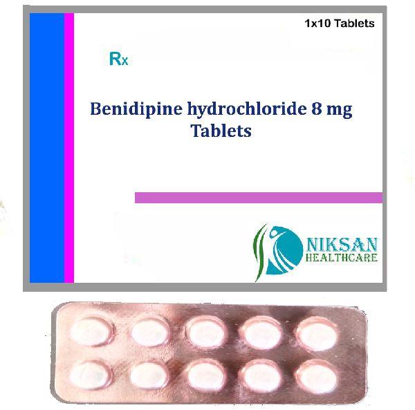 BENIDIPINE HYDROCHLORIDE 8 MG TABLETS