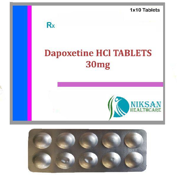 DAPOXETINE HCL 30 TABLETS, Purity : 99%