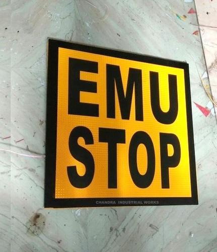 Rectangular Aluminum Reflective EMU Stop Board