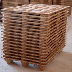 Rectangular compressed wood pallet