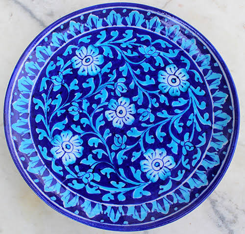 Handmade Blue Pottery Plate