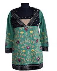 Printed Embroidered Tunic, Size : Small, Large, Medium
