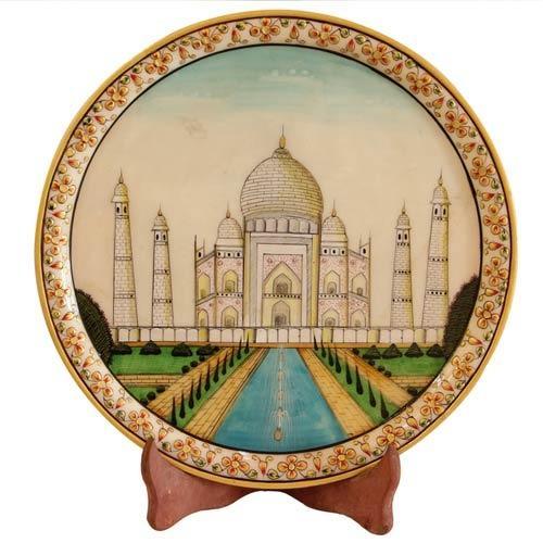Taj Mahal Painted Marble Plate