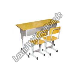 Rectangular Polished Wood Adjustable School Desk, for Office, Style : Antique