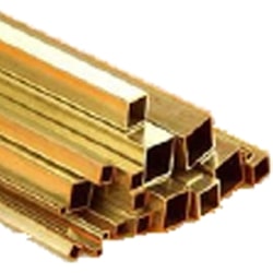 Polished Square Brass Tube, for Construction, Manufacturing Units, Color : Golden